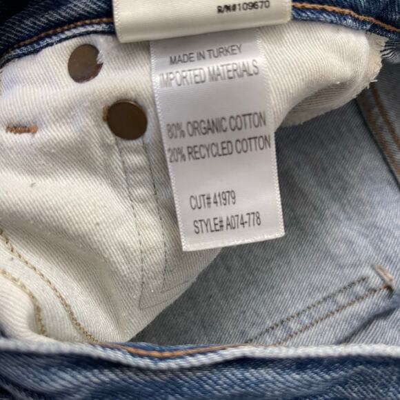 AGOLDE Revolve High Rise Crop Straight Jeans Button Fly Distressed Casual Sz 24 - Picture 5 of 8